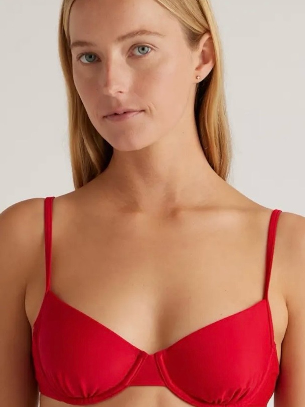 Red underwire Demi bikini top scoop
